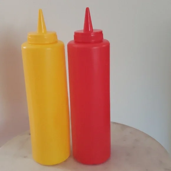 Retro Ketchup and Mustard Plastic Bottles, New without Tags - Picture 5 of 5